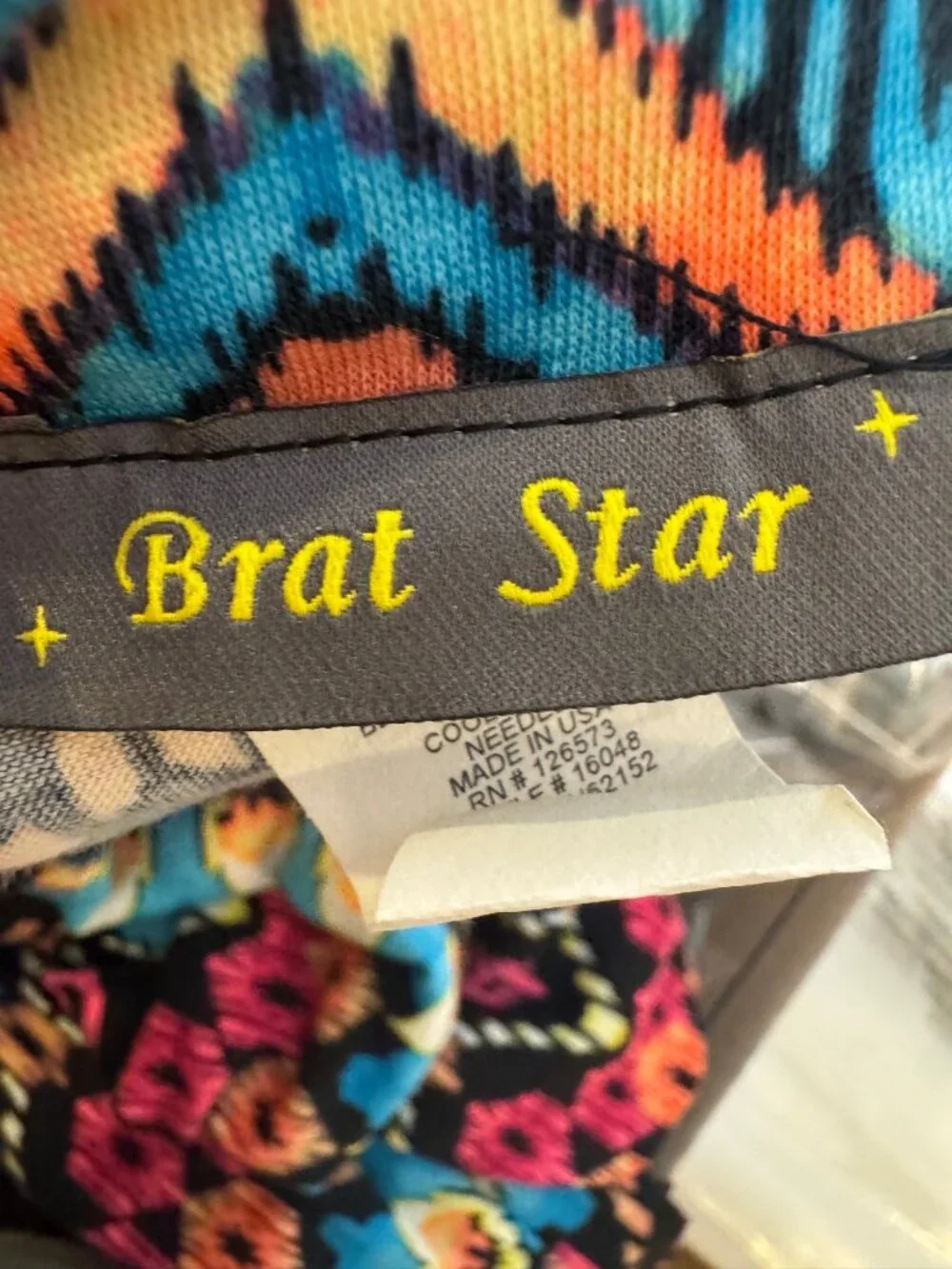 Brat Star Womens Maxi Skirt Geometric Pattern Elastic Waist Multicolor Size L - Picture 3 of 7